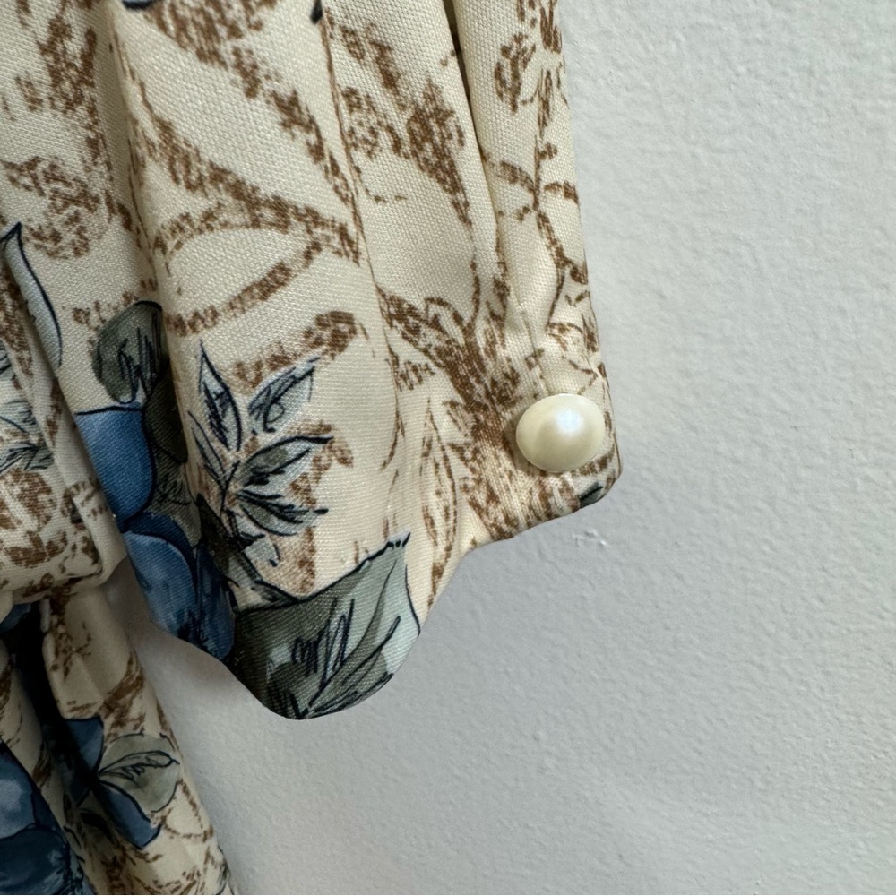 Vintage Good Times 1980’s Floral Dress USA Made Elastic Waist Size 18 - Picture 4 of 16